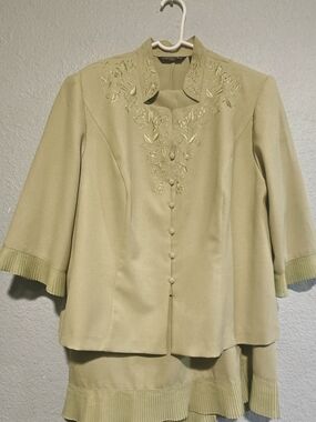 Samantha Patterson Designs Light Olive Embroidered Jacket